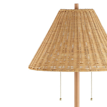Nando 61" Coastal Bohemian Iron/Rattan LED Floor Lamp with Pull-Chain - JONATHAN Y